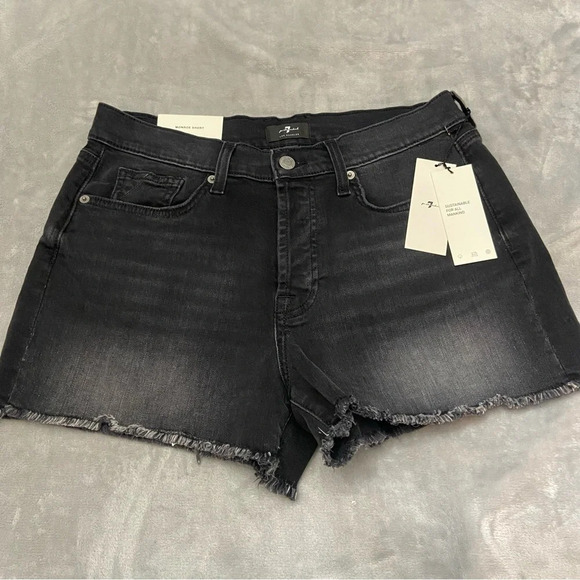 New! 7 For All Mankind Women's Monroe Cutoffs Shorts in Cosmic Ashbury 21017 - Picture 2 of 11
